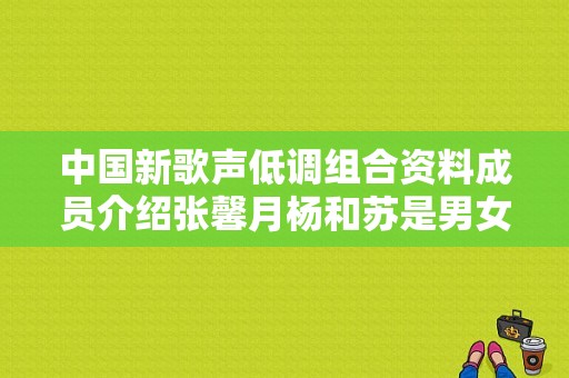 中国新歌声低调组合资料成员介绍张馨月杨和苏是男女朋友吗，低调组合是哪个公司的产品