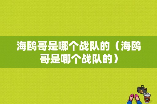 海鸥哥是哪个战队的（海鸥哥是哪个战队的）